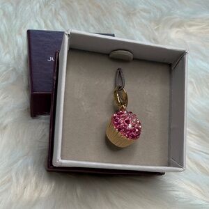 Judith Leiber Pink and Gold color Cupcake Charm 925 Real Silver - heavy